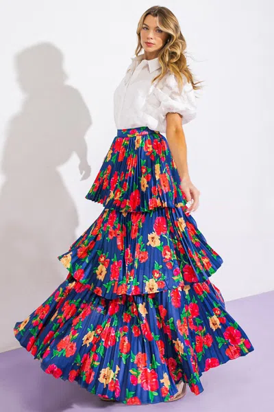 Truedames Unforgettable Muse Woven Skirt In Blue