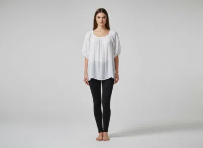 Truedames Unique Spectrum Solid Short Sleeve Blouse In White