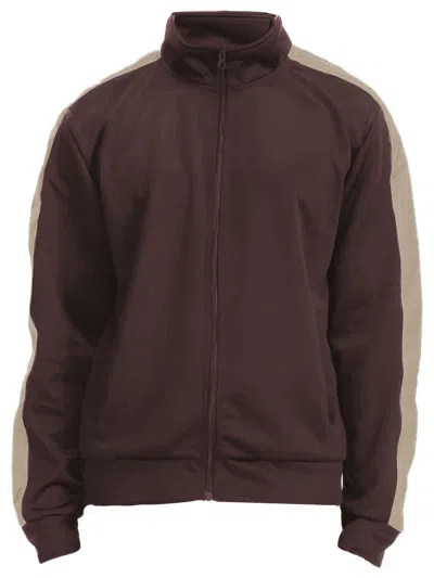 Truedames Unisex Side Stripe Track Jacket In Brown