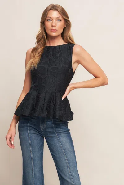 Truedames Urban Elegance Woven Top In Black