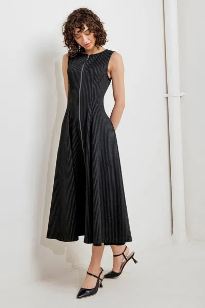 Truedames Urban Frame Woven Midi Dress In Black