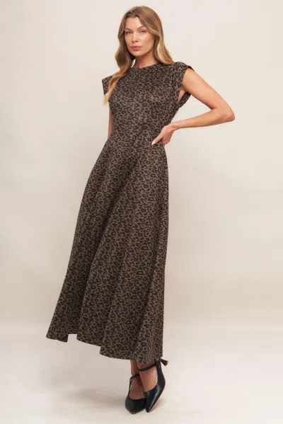 Truedames Urban Jungle Glam Sueded Knit Midi Dress In Multi