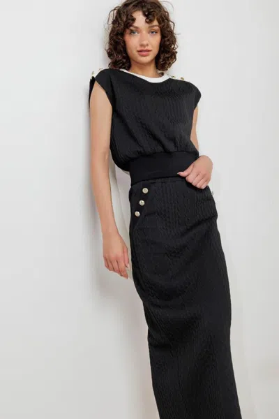 Truedames Urban Luxe Command Knit Midi Skirt In Black