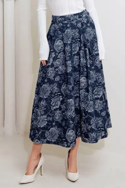 Truedames Urban Muse Jacquard Denim Skirt In Multi