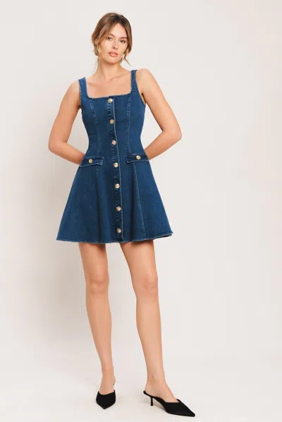 Truedames Urban Polish Denim Mini Dress In Blue