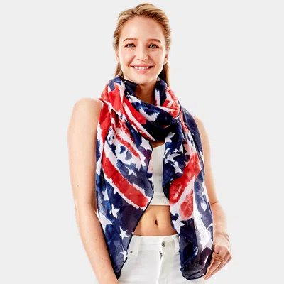 Truedames Usa Flag Oblong Scarf In Multi