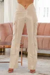 Truedames V Cut Cargo Pants In Nude