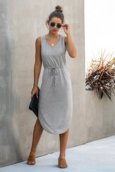 TRUEDAMES V NECK SLEEVELESS TANK DRESS