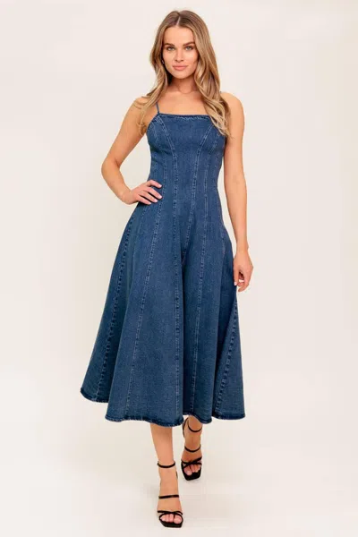 Truedames Vanilla Cove Denim Midi Dress In Blue