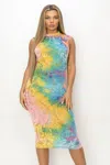 Truedames Velvet Burn Out Pattern Sexy Midi Dress In Multi