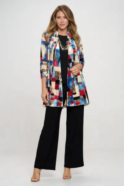 Truedames Velvet Burnout Princess Jacket In Multi
