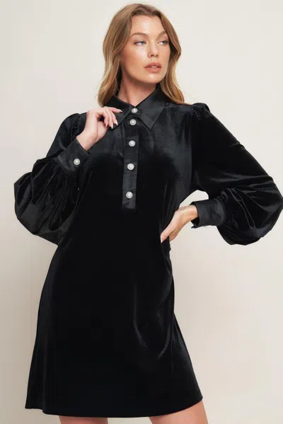 Truedames Velvet Power Black Mini Dress