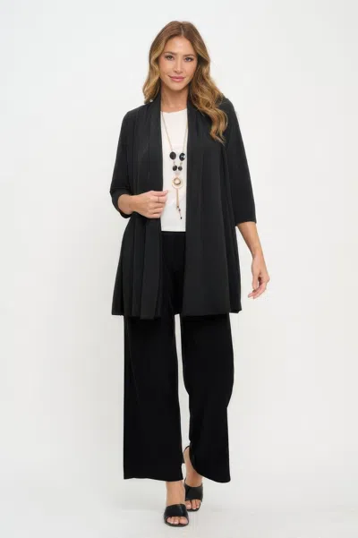 Truedames Venechia Pleated Princess Jacket In Black