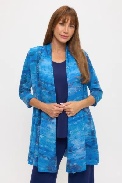 Truedames Venechia Pleated Princess Jacket In Blue
