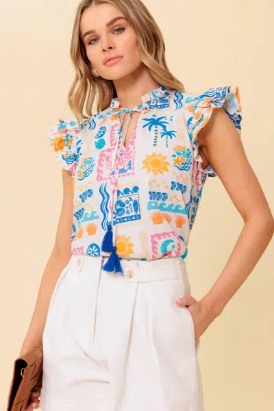Truedames Ventura Vision Woven Top In Multi