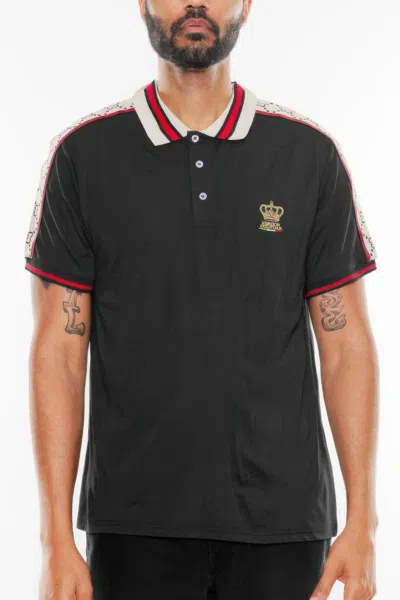 Truedames Version Couture Polo Button Down Shirt In Black