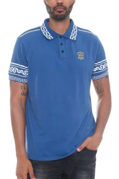 Truedames Version Couture Polo Button Down Shirt In Blue