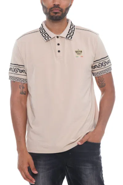 Truedames Version Couture Polo Button Down Shirt In Neutral
