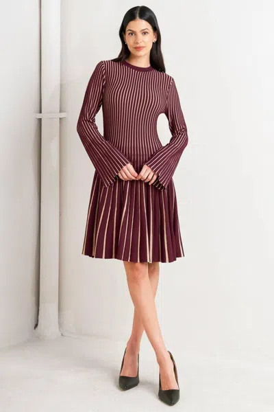 Truedames Vertical Grace Sweater Mini Dress In Blue
