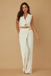 Truedames Vest Suit Sets In White