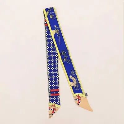 Truedames Vintage Carriage Pattern Printed Twilly Skinny Scarf In Multi