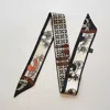 Truedames Vintage Carriage Pattern Printed Twilly Skinny Scarf In Multi
