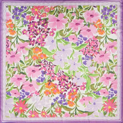 Truedames Vintage Floral Garden Print Square Bandana Scarf In Multi