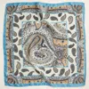 Truedames Vintage Inspired Paisley Pattern Printed Square Silky Satin Scarf In Blue