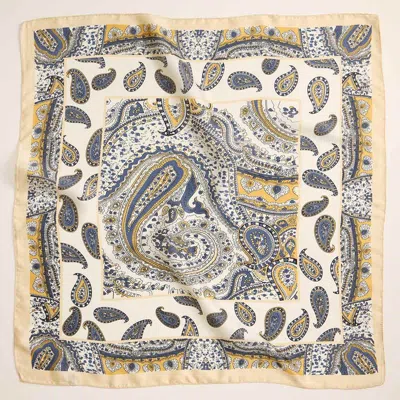 Truedames Vintage Inspired Paisley Pattern Printed Square Silky Satin Scarf In Multi