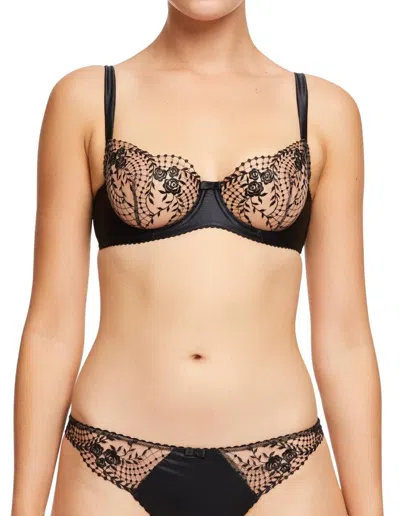 Truedames Vintage Style Sheer Bra With Wide Satin Straps And Bow Detail In Multi