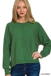 Truedames Viscose Front Seam Round-neck Sweater In Multi