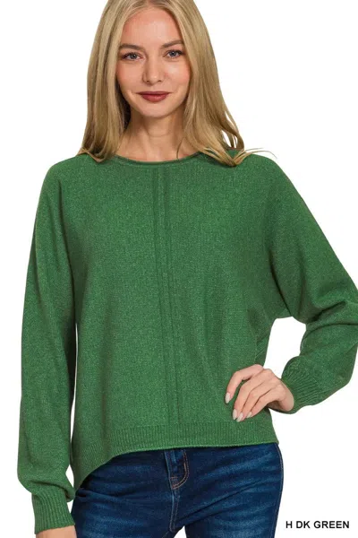 Truedames Viscose Front Seam Round-neck Sweater In Multi