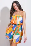 Truedames Vivid Imagination Woven Romper In Multi