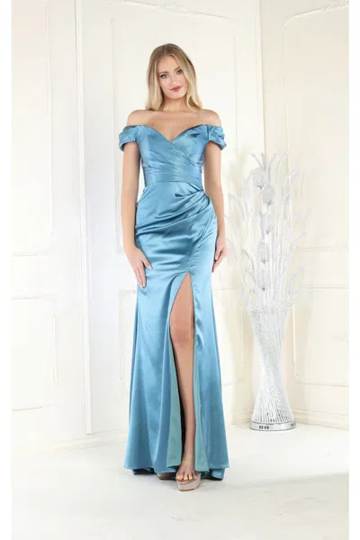 Truedames V-neck Bridesmaids Long Dress In Purple