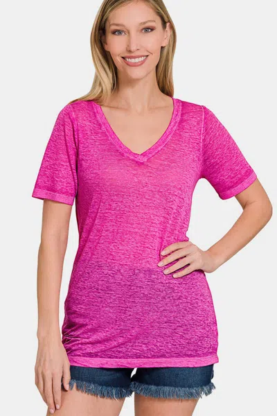 Truedames V-neck Short Sleeve T-shirt In Pink