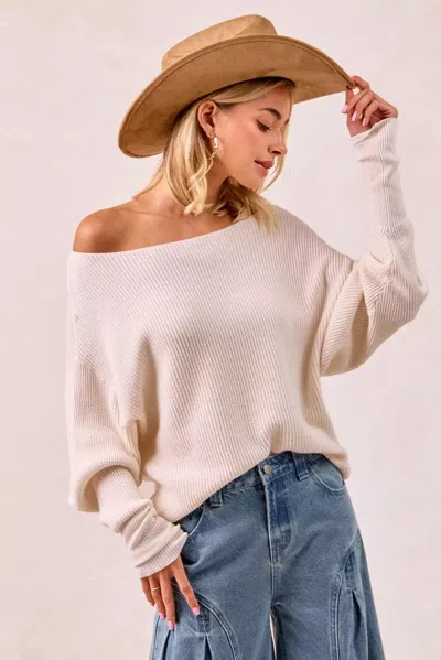 Truedames Waffle Knit Off Shoulder Top In Neutral