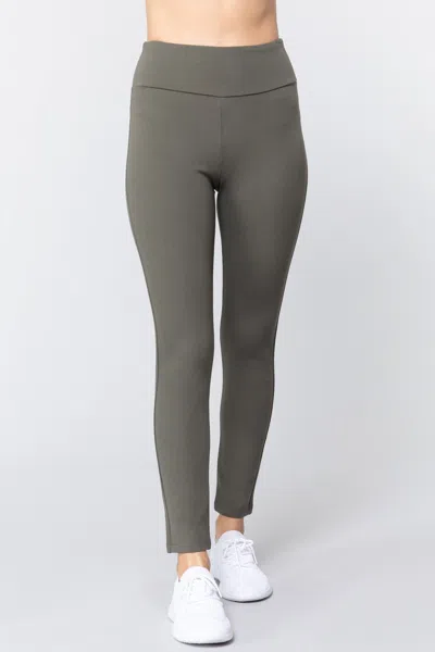 Truedames Waist Band Long Ponte Pants In Green
