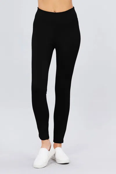 Truedames Waist Elastic Band Ponte Pants In Black