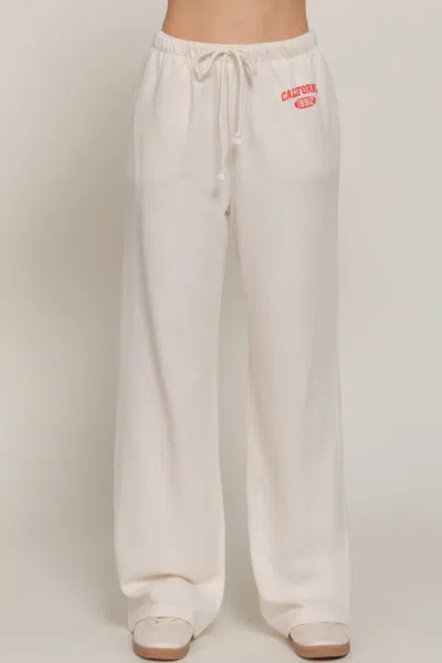 Truedames Waistband Print Detail Sweatpants In White