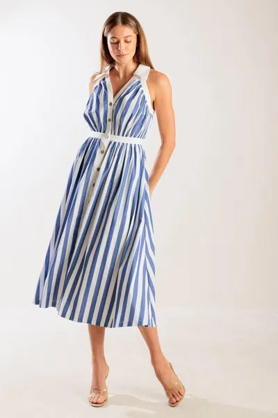Truedames Wait For It Woven Midi Dress In Blue