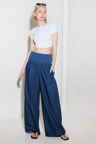 Truedames Walk Easy In Indigo Denim Pants In Blue