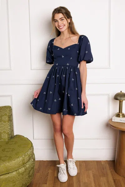 Truedames Walk It Out Woven Mini Dress In Blue
