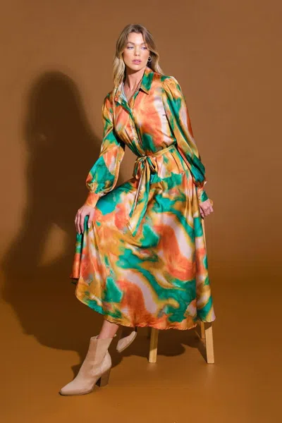 Truedames Wanna Be Loved Woven Midi Dress In Green