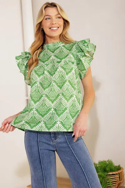 Truedames Want You Around Woven Top In Green