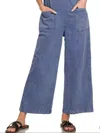 Truedames Washed Knot Strap Pockets Jumpsuit In Blue