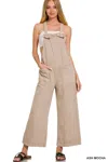 Truedames Washed Knot Strap Pockets Jumpsuit In Multi