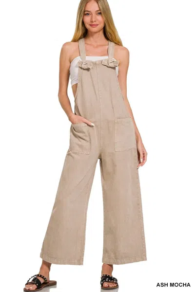 Truedames Washed Knot Strap Pockets Jumpsuit In Multi