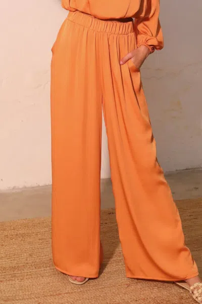 Truedames Washed Poly Silk Pocket Pants In Blue