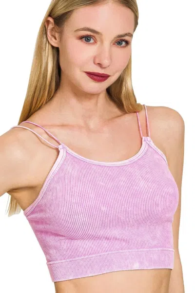 Truedames Washed Ribbed Seamless Double Strap Brami In Multi