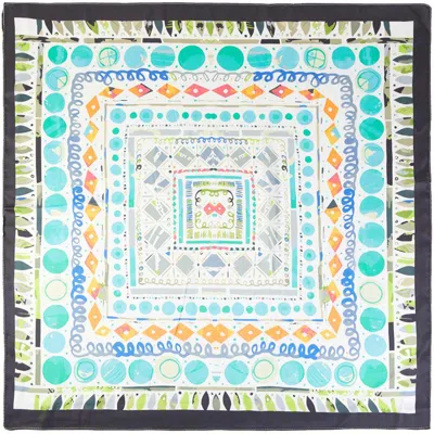 Truedames Watercolor Abstract Dot Diamond Pattern Square Bandana Scarf In Black